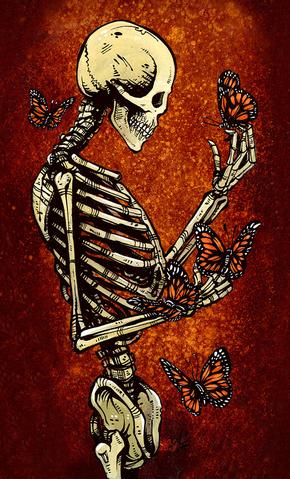 Skeleton with Butterflies by David Lozeau